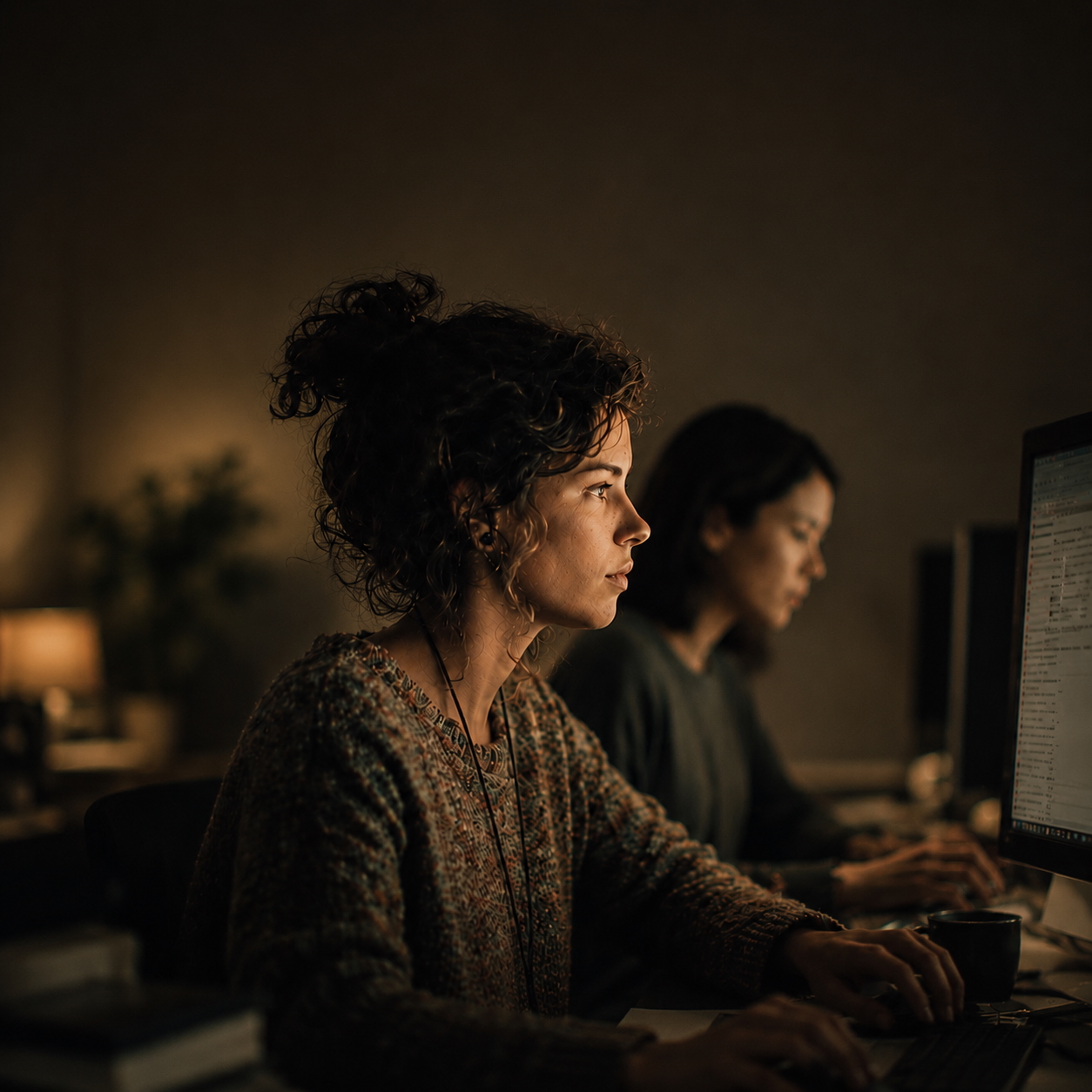 Data scientists collaborating