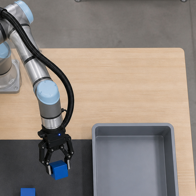 Robot arm — top camera view